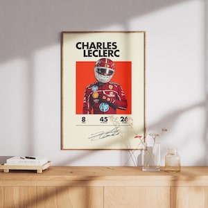 Charles Leclerc Ferrari F1 Poster – Digital Wall Art for Formula 1 Fans