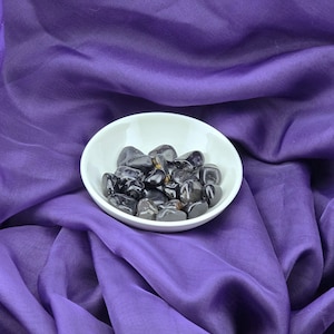 Black Onyx Tumbled Gemstone--Strength, Stamina, Courage, Self-Control, Grounding, Protection