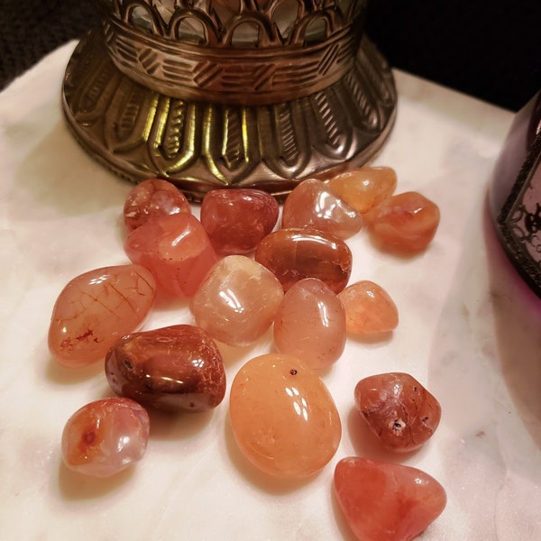 Carnelian Tumbled Gemstone - Actor's Stone, Creativity, Courage, Individuality, Protection, Luck, Past Lives