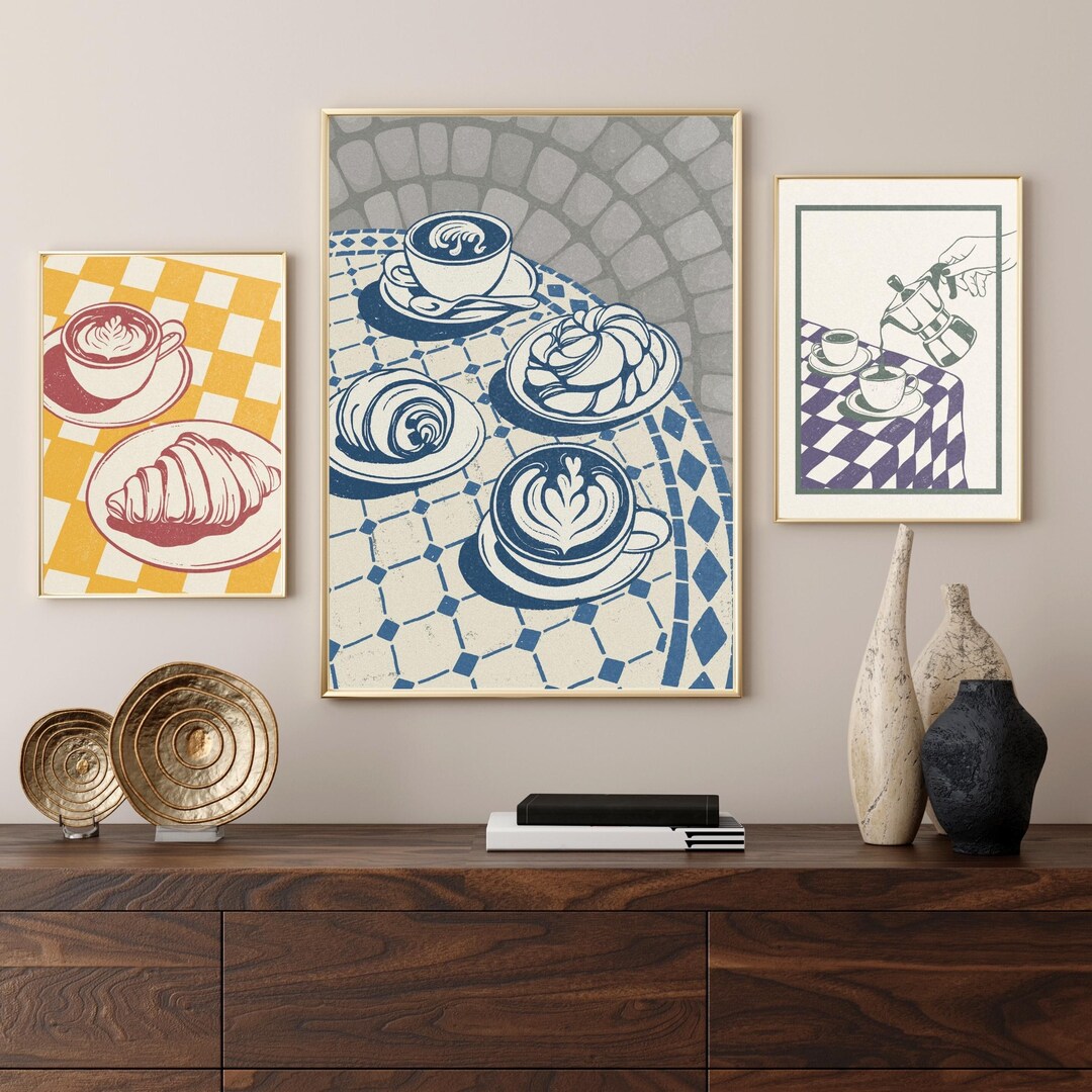 150 kitchen art prints: mega bundle, trendy gallery... Vintage High Tea | Coffee Wall Art Set of 3 | Kitchen Decor Prints ...