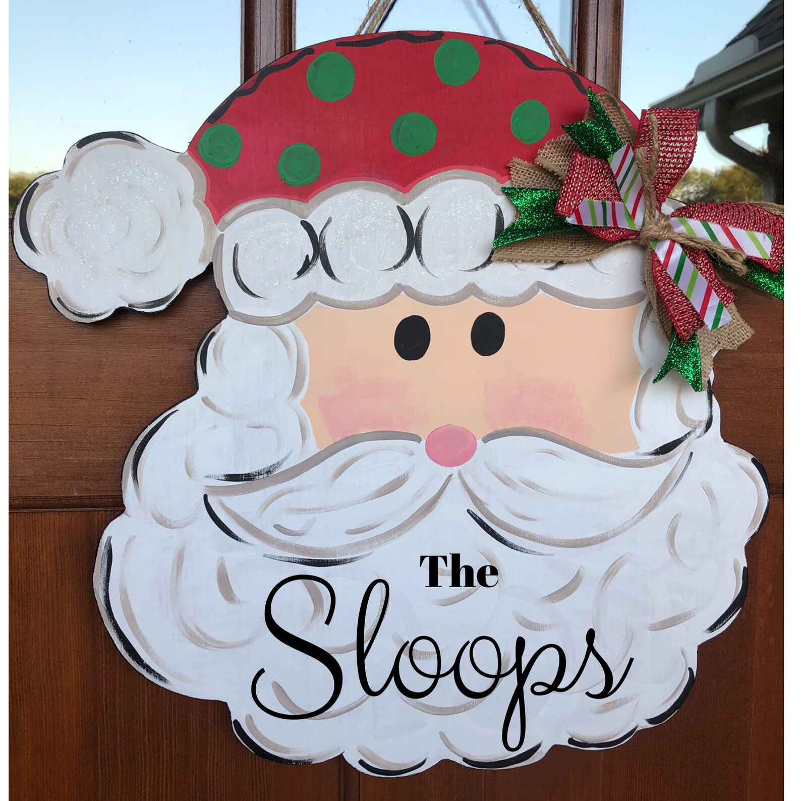 Santa Door Hanger Christmas Door Hanger Holiday Door Decor Etsy