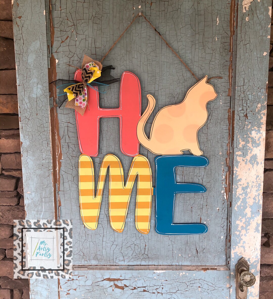 Home Cat Door Hanger Cat Door Decor Cat Lady Decor Kitty Etsy