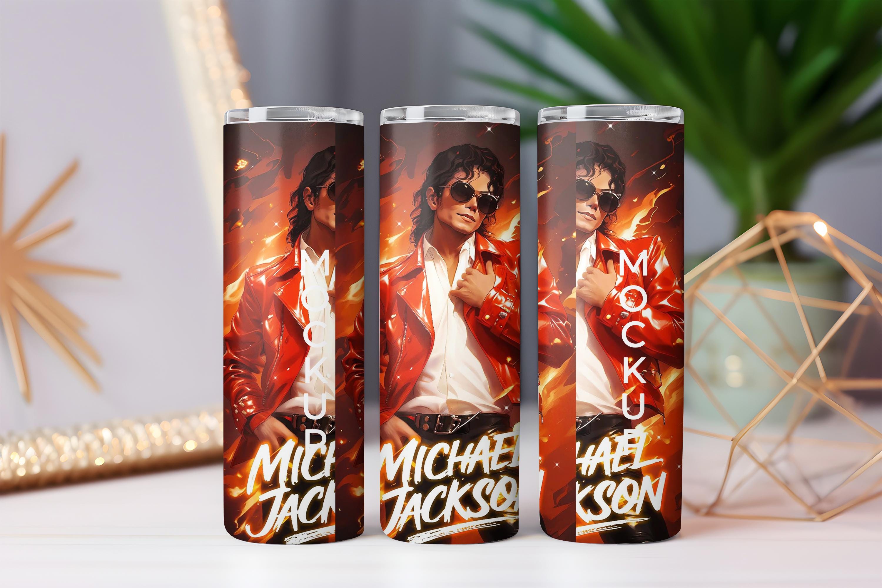 Michael Jackson Tumbler Wrap PNG: Pop Art 20oz Skinny Cup Design