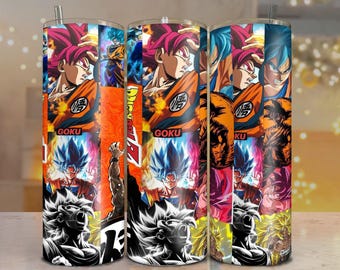 Dragon Ball Z Goku 20oz Skinny Tumbler, Dragon Ball Super Tumbler, Goku Anime Tumbler, Ultra Instinct Cup, DBZ Gift