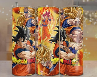 Dragon Ball Super Goku Tumbler Wrap PNG | 20oz Skinny Sublimation Design | Super Saiyan Anime Cup Wrap Digital Download