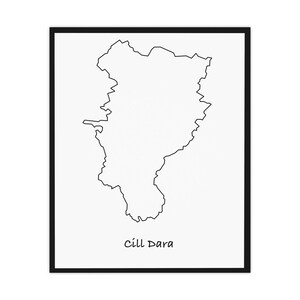 County Kildare Map Outline Poster Irish County Farben Kildare GAA Wand Kunst irisch Dekor