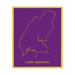 County Wexford Karte Poster Lila und Gold Irish County Wexford GAA Colors Wandkunst