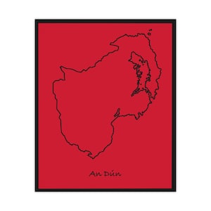 County Down Map Poster Irish County Outline Wall Art GAA Colours Print County Down Decor