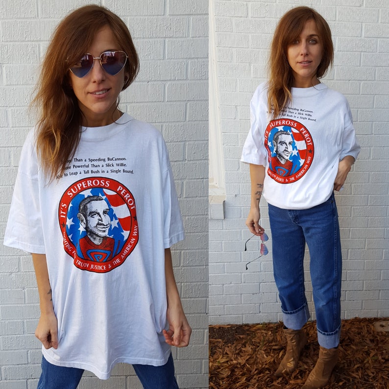 Téléchargement gratuit Images Vintage Ross Perot Tee Shirt Size Large Supeross Super Hero Etsy actualisé par