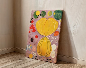 Arte mural de Hilma Af Klint, Los diez más grandes, n.° 7, Arte mural para la edad adulta, Arte mural abstracto grande, Idea de decoración del hogar, Obra de arte en lienzo lista para colgar
