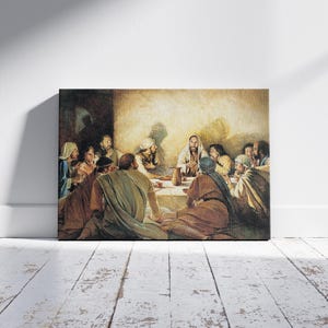 The Last Supper Canvas Wall Art, The Last Supper: A Timeless Masterpiece on Canvas, Jesus&#39;s Last Supper Print Poster, Christmas Gift Art
