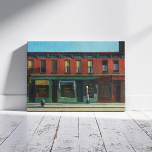 Early Sunday Morning by Edward Hopper Wall Art, Ready to Hang Canvas, American Scene Painting, Home Decor Idea, Edward Hopper Artwork Print