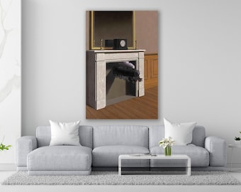 ルネ・マグリット「Time Transfixed」キャンバスアート：シュル