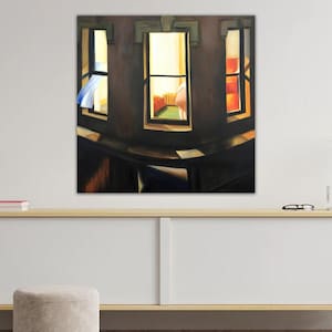 Night Windows von Edward Hopper, Night Windows Wandkunst, Edward Hoppers Kunstwerk Druck, New Realism Kunst Poster, Geschenk Leinwand, große Leinwand