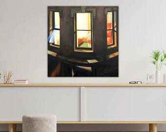 Night Windows by Edward Hopper, Night Windows Wall Art, Edward Hopper's Artwork Print, New Realism Art Poster, Gift Canvas, Large Canvas