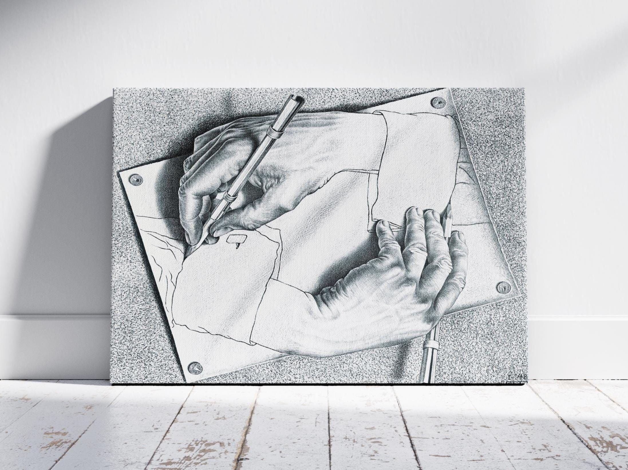 Escher drawing hands - Etsy 日本