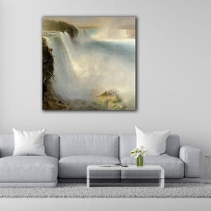 Niagara Falls Wall Art, Niagara Falls, from the American Side by Frederic Edwin Church on Canvas, Niagara Falls Inspired Artwork Print