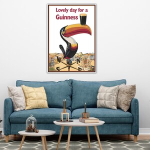 Vintage Guinness Beer Poster, Lovely Day for Guinness Canvas Wall Art, Guinness Vintage Advertising Poster, Beer Poster for Man Cave image 4