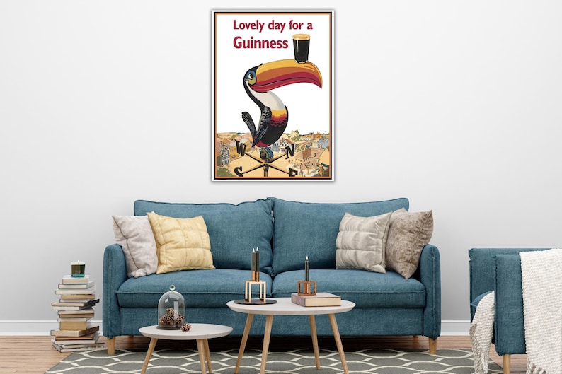 Vintage Guinness Beer Poster, Lovely Day for Guinness Canvas Wall Art, Guinness Vintage Advertising Poster, Beer Poster for Man Cave image 4