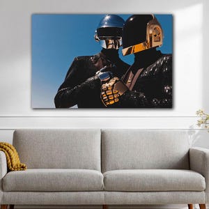 Daft Punk Canvas Wall Art, Daft Punk Print Poster, Legendary Group of Music on Canvas, Gift Poster for Duft Punk Fans, Musical Art Poster
