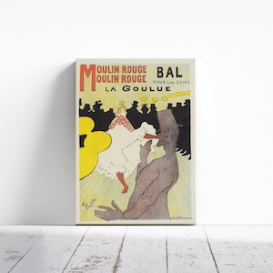 Plakat für Moulin Rouge und La Goulue, Henri de Toloue-Lautrec Druck, Vintage Plakat, Fine Art Print, altes Retro Plakat, Wanddekor-Idee