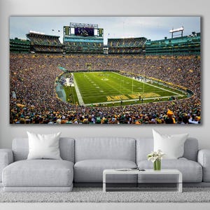 Lambeau Field Canvas Wall Art, Lambeau Field Game Day Canvas: Capturing Green Bay Packers Passion, Green Bay Packers Game Day Poster