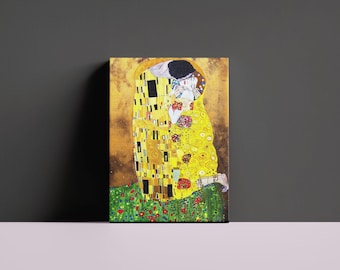 The Kiss by Gustav Klimt Canvas Print, Gift for Lover, Contemporary Art Nouveau Style Painting, Der Kuss by Klimt, Romantic Wall Art