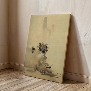 Haboku Sansui by Sesshū Tōyō Wall Art, Sesshu Toyo Artwork Replica Ready to Hang Canvas, Broken Ink Landscape Poster, Gift Japanese Wall Art