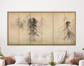 The Pine Trees Screen Print, Japanese Wall Art, Hasegawa Tōhaku