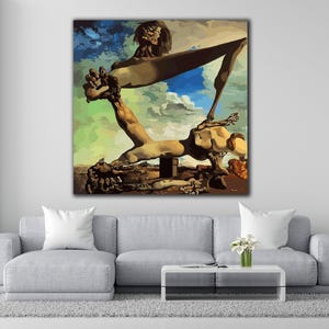 Soft Construction with Boiled Beans Canvas Wall Art, Dali&#39;s Masterpiece, Reproduction of Premonition of Civil War Wall Art, Surreal Artwork