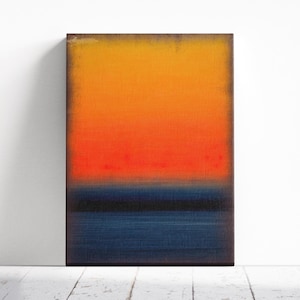 Mark Rothko Canvas Wall Art, Blue and Orange by Rothko Ready to Hang Canvas, Abstract Canvas Print, Mark Rothko Blue Abstract Wall Decor