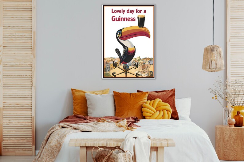 Vintage Guinness Beer Poster, Lovely Day for Guinness Canvas Wall Art, Guinness Vintage Advertising Poster, Beer Poster for Man Cave image 7