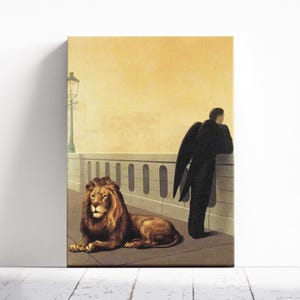 Rene Magritte Homesickness Wall Art, Surrealist Art Ready to Hang Canvas, Rene Magritte Artwork Print, Wall Decor Idea
