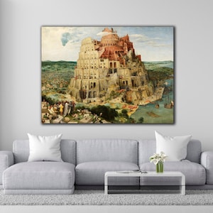 The Tower of Babel Canvas Wall Art, Bruegel's The Tower of Babel Canvas Edition, Home Decor Idea, The Tower of Babel Print Poster