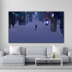 Spider-Man Canvas Wall Art, Miles Morales Poster For Fans, Spider-Man: Into the Spider-Verse Movie Poster, Miles Morales Spider-Man Wall Art