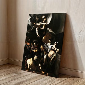 The Seven Works of Mercy Wall Art, Caravaggio Paint Ready to Hang Canvas, Renaissance Artwork Print, Seven Acts of Mercy Wall Decor Idea