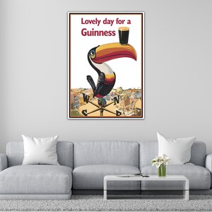 Vintage Guinness Beer Poster, Lovely Day for Guinness Canvas Wall Art, Guinness Vintage Advertising Poster, Beer Poster for Man Cave image 2