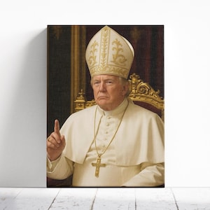 Póster de Donald Trump como Papa, Impresión del Papa Donald Trump, Póster del Presidente de Estados Unidos, Idea divertida para decorar paredes, Decoración de pared en lienzo
