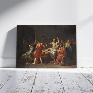 De dood van Socrates kunst aan de muur, Jacques-Louis David klaar om op te hangen canvas, de dood van Socrates verf poster, decor grote muur, cadeau kunst aan de muur