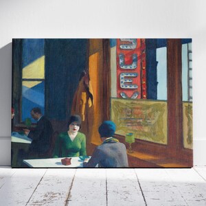 Chop Suey by Edward Hopper Wall Art, Hopper&#39;s Paint Ready to Hang Canvas, Colorful Home Decor Idea, Gift Wall Art, Edward Hopper Artwork