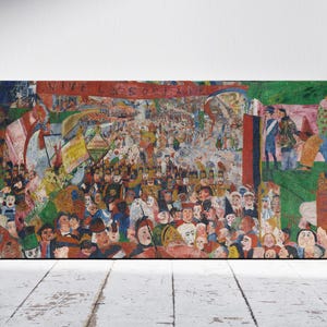 Christ&#39;s Entry Into Brussels in 1889 by James Ensor, Christian Art by Belgian Artist, Fine Art Print, Large Canvas Wall Art