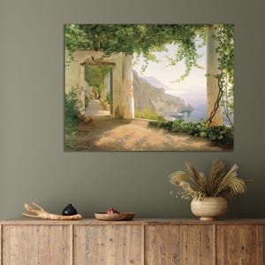 View to the Amalfi Coast by Carl Frederik Aagaard, Fine Art Print, Museum Quality Canvas Print, Amalfi Coast Beauty Wall Decor Idea image 3