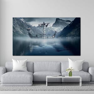 Wikingerschiff Leinwand, Erobere die Meere, Conquer the Seas: Begeben Sie sich auf eine legendäre Entdeckungsreise, Wikingerschiff Poster