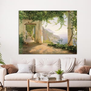 View to the Amalfi Coast by Carl Frederik Aagaard, Fine Art Print, Museum Quality Canvas Print, Amalfi Coast Beauty Wall Decor Idea image 2