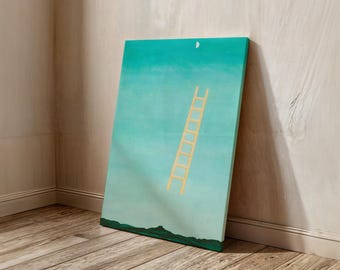 Ladder to the Moon Wandkunst, Verbindung mit dem Unendlichen: Entfessle die Kraft von Georgia O'Keeffe's 'Ladder to the Moon' auf Leinwand