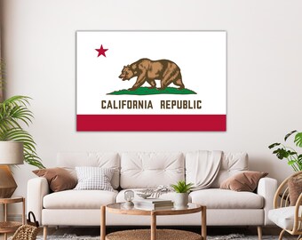100%コットン、ナチュラルキャンバス、カリフォルニア共和国の州旗