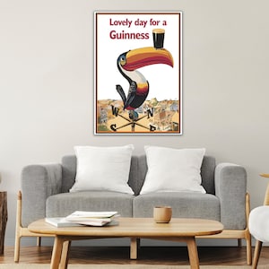 Vintage Guinness Beer Poster, Lovely Day for Guinness Canvas Wall Art, Guinness Vintage Advertising Poster, Beer Poster for Man Cave image 6
