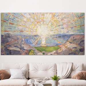 The Sun by Edvard Munch Canvas Wall Art, Extra Large Wall Decor Idea, Fine Art Print, Edvard Munch Art Print, The Sun Painting Print Poster