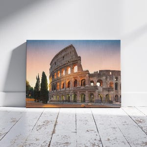 Colosseum in Rome Wall Art, Ancient Rome Colosseum Ready to Hang Canvas, Home Decor Idea, Italian Historical Artwork, Colosseum Poster