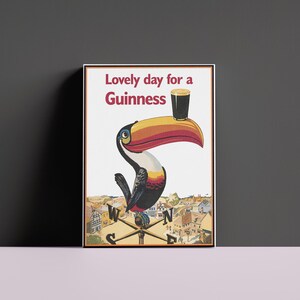 Vintage Guinness Beer Poster, Lovely Day for Guinness Canvas Wall Art, Guinness Vintage Advertising Poster, Beer Poster for Man Cave image 3